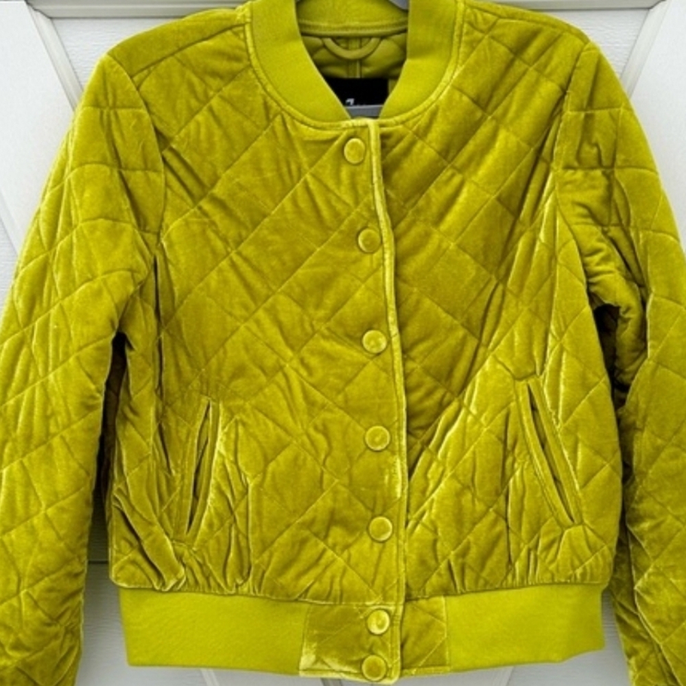 7 For All Mankind  Quilted Lime Jacket